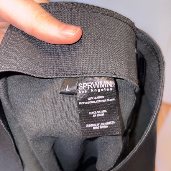 SPRWMN Black Leather Pencil Midi Skirt - Picture 6 of 6